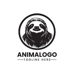 sloth logo vector illustration Hand drawn cute doodle vector illustration