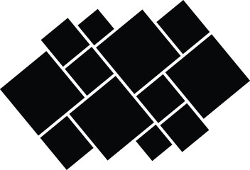 Geometric rectangle collage for photo wall mood board template. Modern texture pattern and background for picture display presentation. Mosaic and grid pattern.