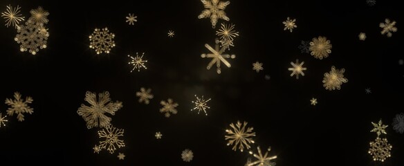 Snowflakes falling for christmas decoration abstract