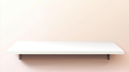 White tabletop with copy space on a white background. Empty shelf for a product display template mockup design layout