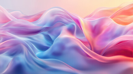 Fototapeta premium Soft, flowing waves of pastel colors create dreamy, abstract landscape