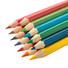 Obraz premium Colored pencils isolated on transparent background