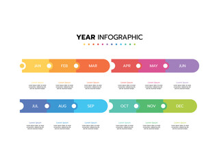 Infographic template for business. 12 Months modern Timeline diagram calendar, presentation vector infographic.