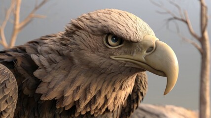 Fototapeta premium golden eagle portrait, American bald eagle, American bald eagle, portrait of a bald eagle, A close-up image of an eagle, symbolizing power, unity, strength, honesty, and truth, designed for stickers, 