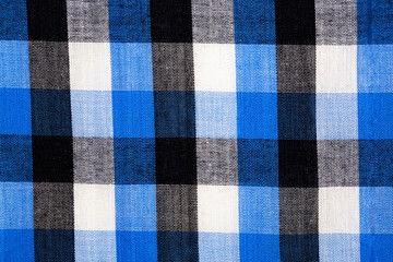 blue plaid fabric a background or texture