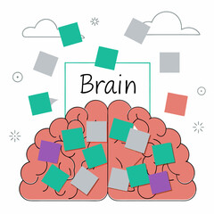 Brainpower: Colorful Mind Map Vector Illustration -  Ideas, Thoughts.