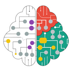 Abstract Brain Circuit: Colorful Neural Network Illustration.