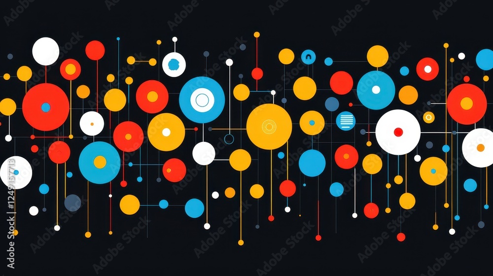 Poster colorful abstract network connection background