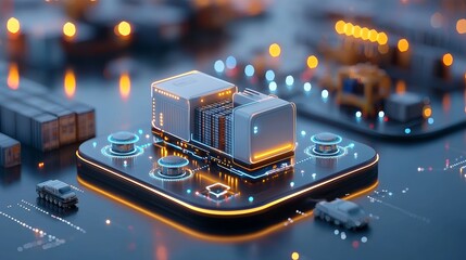 Innovative data center infrastructure modern technology hub 3d render futuristic environment close-up view digital transformation concepts