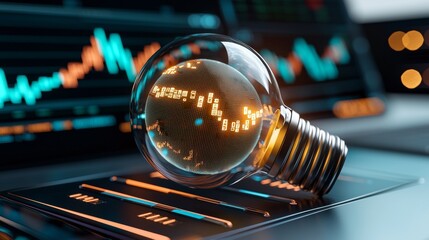 Analyzing market trends with data visualization techniques financial sector infographic digital workspace close-up innovative insights for investors