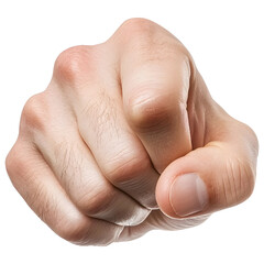 Obraz premium Close-up of a clenched fist isolated transparent background.