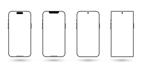 Smartphone mockup set with blank displays. Perfect for social media advertisement and showcasing app designs.