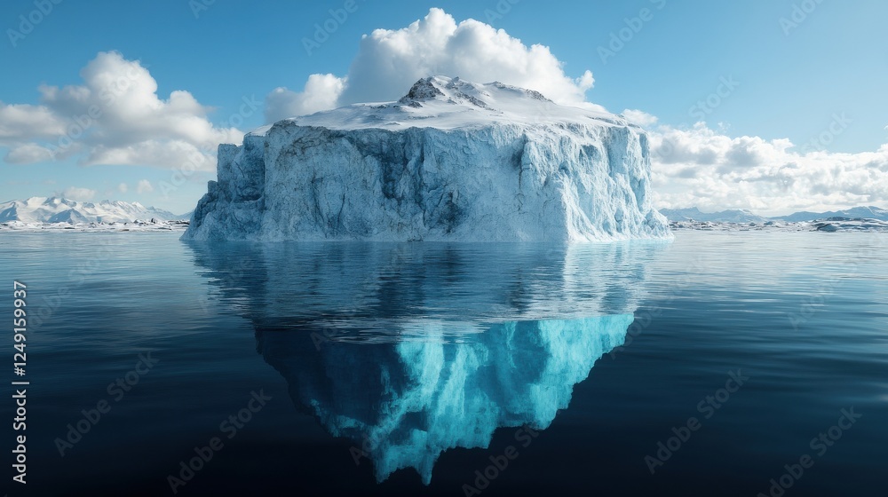 Poster a large iceberg is floating in the ocean