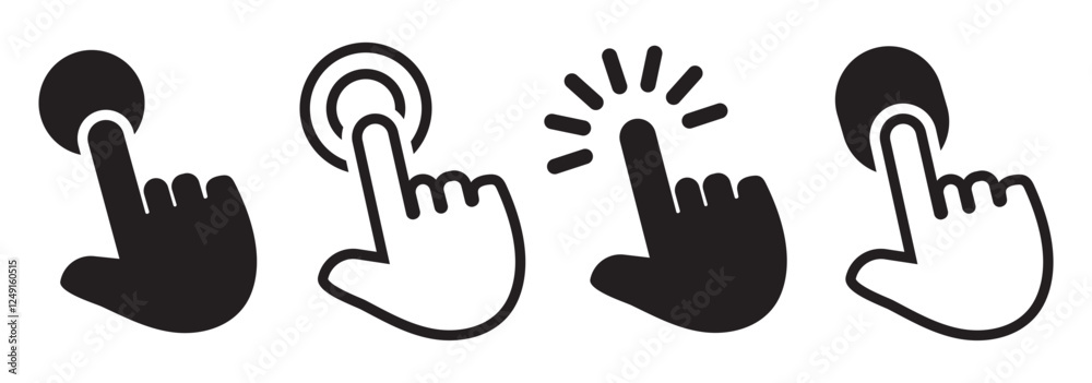Leinwandbilder computer mouse click cursor arrow icons set. clicking cursor. hand cursors icons click set. pointer 