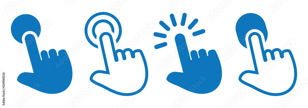 Leinwandbilder computer mouse click cursor arrow icons set. clicking cursor. hand cursors icons click set. pointer 