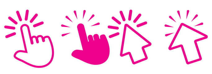 mouse cursor click icon, flat style, computer clicking arrow - Mouse arrow pointer icon symbol. editable stroke