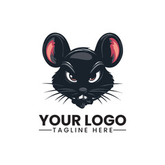 Vector of a rat design logo Mouse vector illustration
