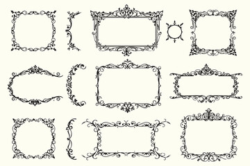 Hand Drawn Scroll Designs Set