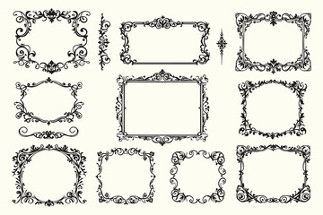Hand Drawn Scroll Designs Set