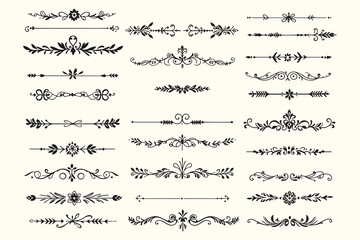 Hand Drawn Scroll Designs Set