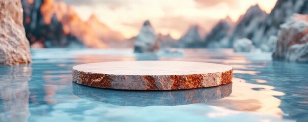 Visualize your strategic plan with this ultra-detailed high-resolution image of a serene mountain lake scene representing clarity and foresight This is your professional workspace Imagine digital