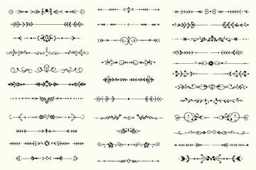 Hand Drawn Scroll Designs Set