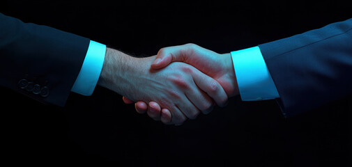 handshake between two business professionals symbolizes agreement and collaboration. image captures essence of partnership and trust in corporate environment