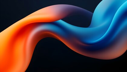 Abstract fluid 3d renders holographic iridescent neon curved waves in motion on a dark background. Gradient design element for backgrounds, banners, wallpapers, posters, and covers.