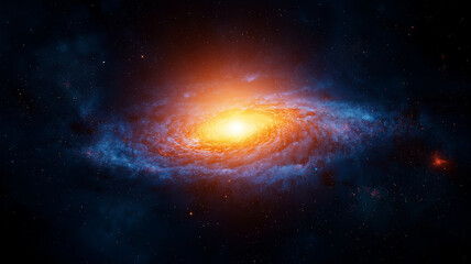 Fototapeta premium stunning image of galaxy with vibrant colors, showcasing swirling stars and bright core, evoking sense of wonder and vastness of universe