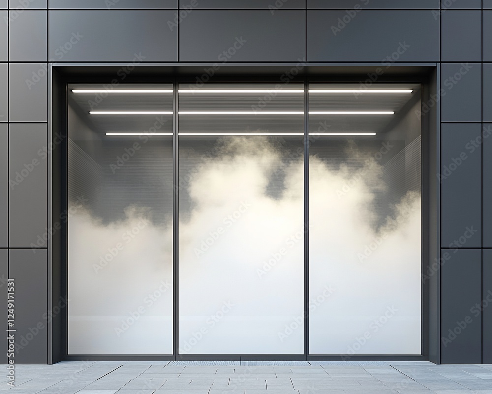 Aufkleber Modern storefront with empty display windows