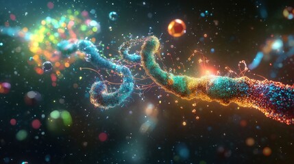 Abstract Molecular Interaction: A Colorful Depiction of Scientific Exploration