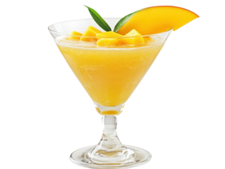 Isolated Mango Martini with Mango Slice