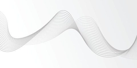 Abstract vector background with black wavy lines. illustration smooth