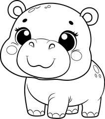 hippo cartoon coloring page