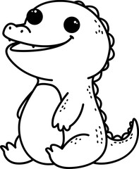 alligator cartoon coloring page