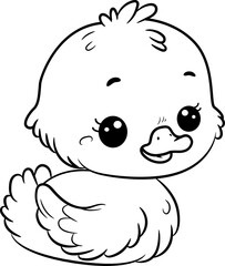 duck cartoon coloring page