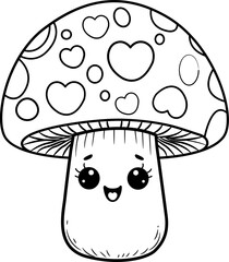mushroom cartoon coloring page