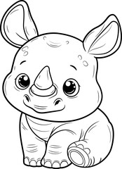 rhino cartoon coloring page
