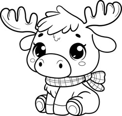 moose cartoon coloring page