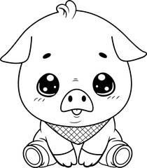 pig cartoon coloring page