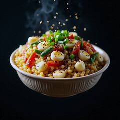 Vibrant Vegetable Fried Rice with Fresh Carrots and Peas