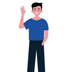vector of an elegant man who was standing with a sweet smile