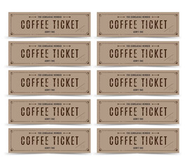Coffee ticket set