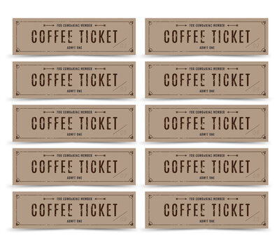 Coffee ticket set