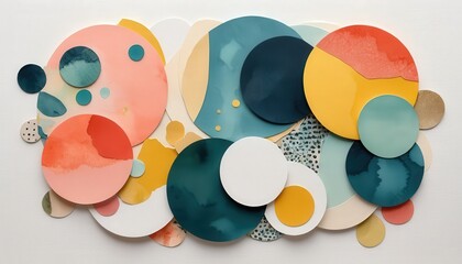 Vibrant display of colorful circular shapes showcasing artistic creativity in a modern space