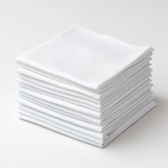 Neatly Stacked White Fabric Sheets with Smooth Texture for Various Textile Applications and Background Uses