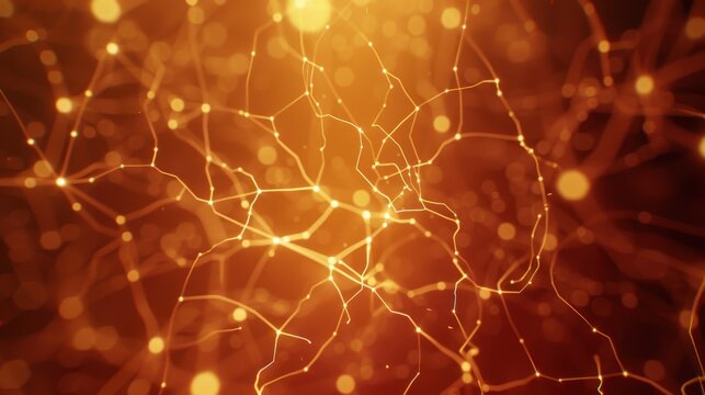Glowing interconnected network of nodes and lines symbolizing open-source collaboration, abstract digital patterns in the background. Technology and innovation concepts.