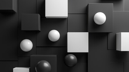 Minimalist Monochrome Art with Geometric Depth