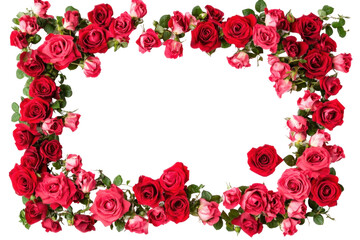 frame of red roses