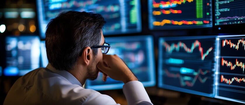 Data analyst reviewing financial market trends.